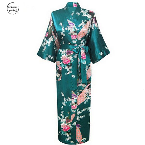 

пижамы 3xl три четверти негабаритного нового драк зеленый невеста венчание невеста атласного rayon халат nightgown для женщин кимоно robe цв, Black;red