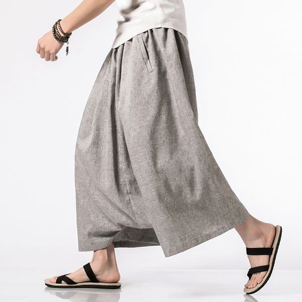 

casual harem pants drop crotch pants male solid loose hip-hop trousers fashion streetwear cross men in men's cross, Black