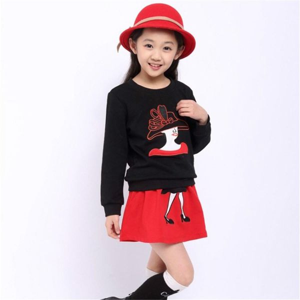 

осень девочки одежда set top coat + юбка малышей с длинным рукавом зимний outfit, White