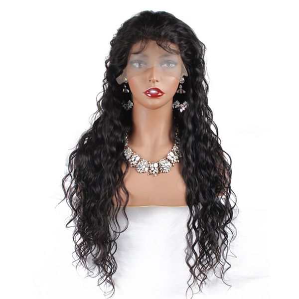 

natural wave lace wig 13x4 13x6 deep part frontal lacewig 130% 150% density thick wigs with baby hair, Black
