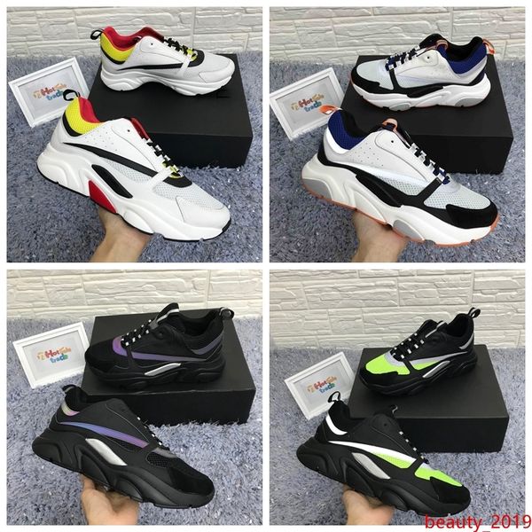 

b22 sneaker new color calfskin trainers casual shoes men women sneaker reflective patchwork luxury casual sneaker cotton laces