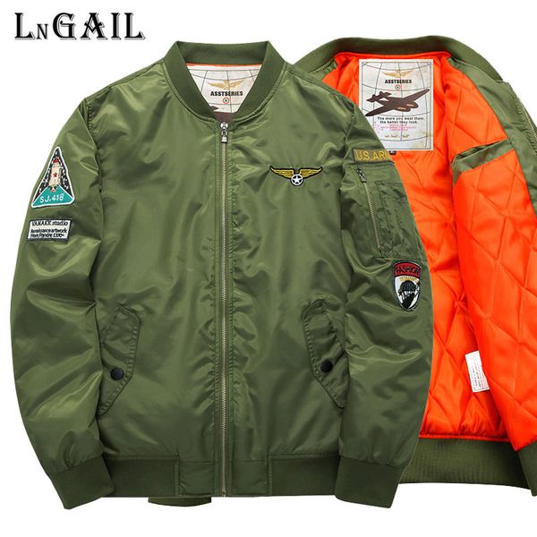 

men's bomber jackets movement of spring autumn recreational collar jacket one pilot ma01 jacket zipper coats outwear, Black;brown