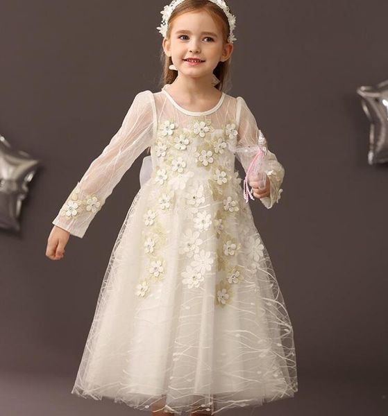 

retail teenage children baby floral back big bow dresses , girls princess elegant flower party clothes 4-9t, Red;yellow