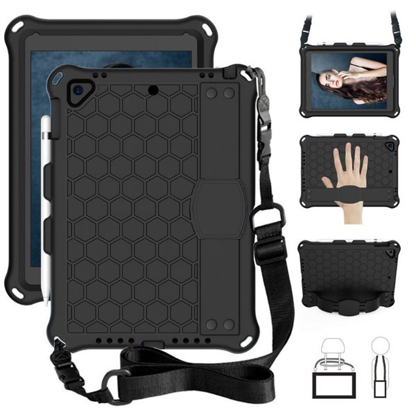 

for ipad 10.2 pro 10.5 pro 9.7 inch hybrid shockproof armor shoulder belt hand strap stand eva pc cover case