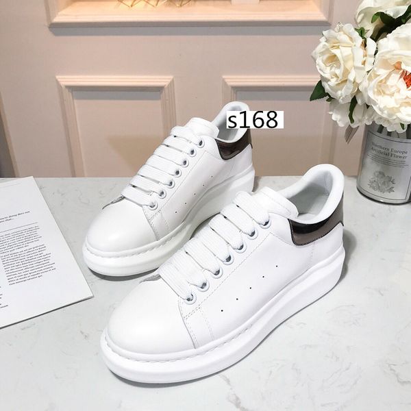 

with box luxury designer shoes leather platform sneakers womens mens flat casual shoes leisure dress shoes daily sneaker 8, Black