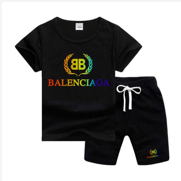 

blsg wheat spike logo designer luxury kids sets baby boys and girls baby infant boy designer clothes 2pcs/set cotton summer short sets