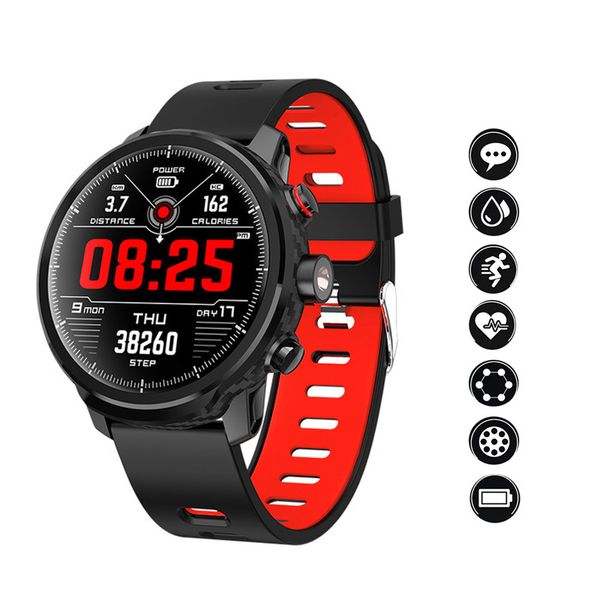 

color screen smart bracelet dynamic heart rate monitoring 1.3 inch full circle touch screen led lighting sports smart men watch, Slivery;brown