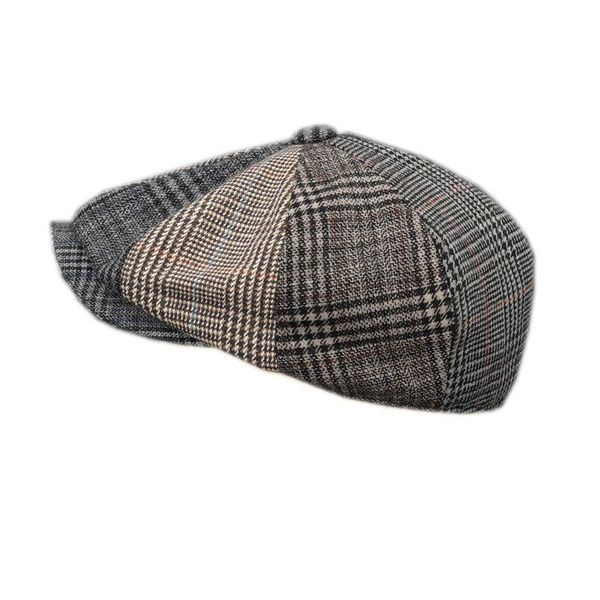 

new plaid newsboy caps men fashion wool stitching flat cap autumn winter men woman vintage painter octagonal hats blm118, Blue;gray