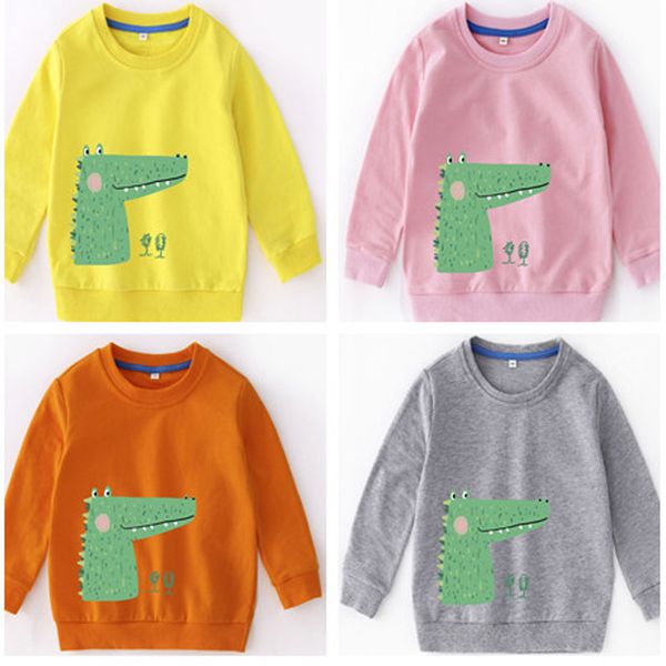 

cartoon crocodile boys sweatshirts for little kids animal hoodies clothes 2-8 years autumn children long sleeve cotton, Black