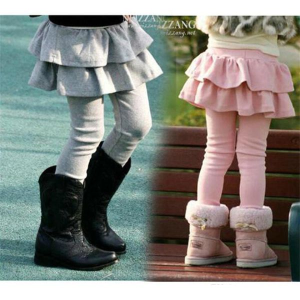 Crianças legging meninas saias pants saia saia menina calças de bebê tutu kids inverno cangings saia-calça plissada saia