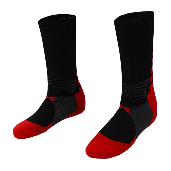 

1 pair professional basketball socks athletics socks outdoor sports stocking(black