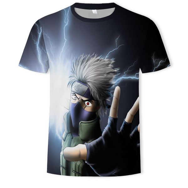 

mens designer naruto 3d printed t-shirt street fashion casual wear, White;black