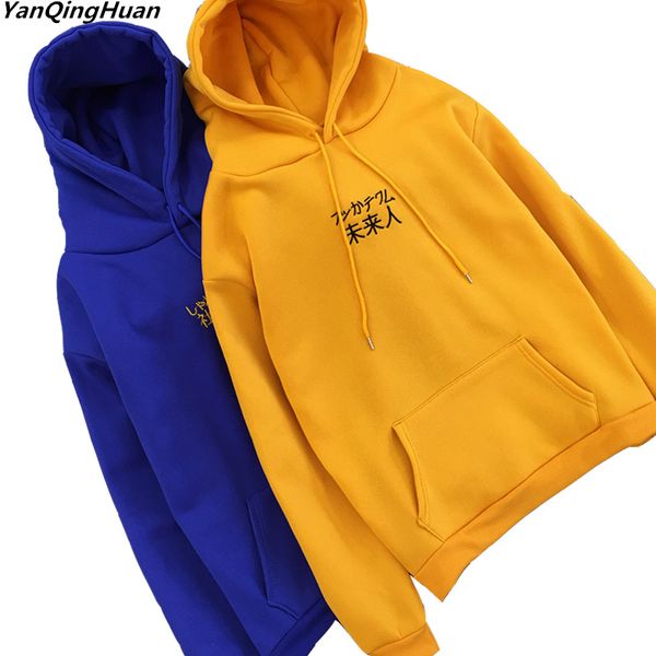 

2018 winter korean fashion letter printing harajuku women's hoodie casual loose embroidery plus velvet pullover sweatshirt, Black