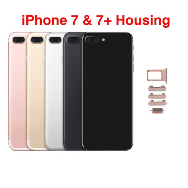 

10pcs for iphone 7 plus housing middle chassis frame back door battery cover case replacement with sim card imei battery cover