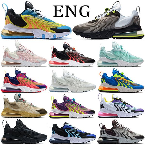 

new 270og react eng running shose men womens watermelon neon soar total orange volt travis trainers black dark grey burgundy ash sneakers, White;red