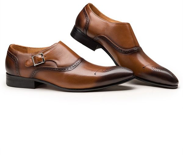 

men leather shoes low heel casual shoes dress brogue spring ankle boots vintage classic male casual f01, Black