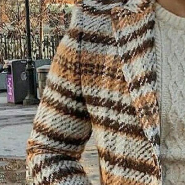 

mens office business coat knitted warm trench buttons lapel cardigan outerwear, Black;brown