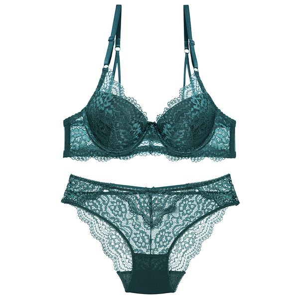 

новая мода зеленый brassiere глубокий v push up bra set плотный хлопок a b c cup женщины бюстгальтеры белье установить кружева сексуальное н, Red;black