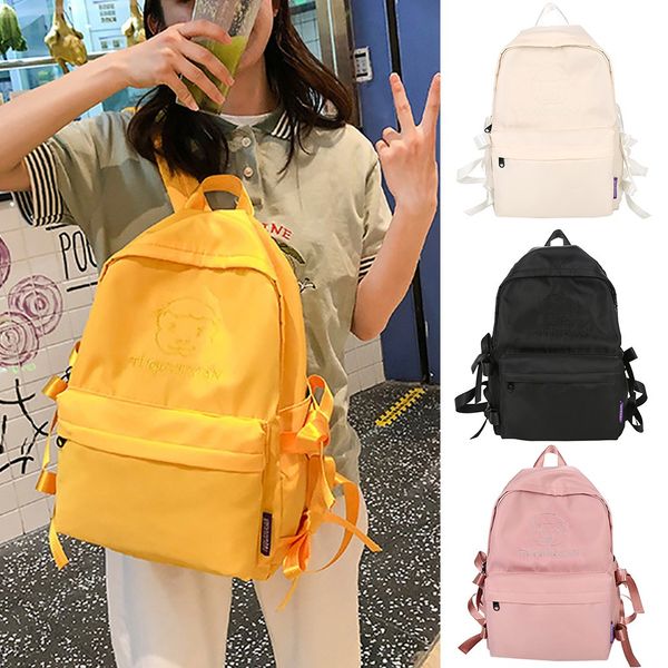 

35#large leisure backpack for girls teenage pink bag pack women college student nylon waterproof backpack school bags teen big
