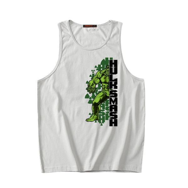 

new marvel avenger hulk print mens tank sleeveless vest summer fashion men tee cotton undershirt elastic, White;black