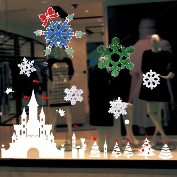 

christmas snowflake silicone glass sticker large window door decor gift