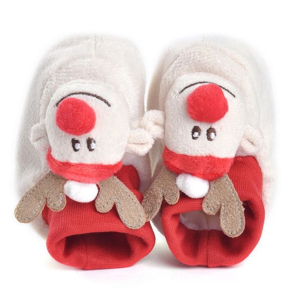 

casual fashion new born shoes girls&boys toddler baby christmas deer cartoon keep warm soft cotton sole slip-on boots chauss