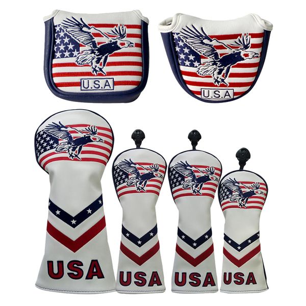 

6x pu leather 1 3 5 ut golf head cover fairway wood hybrid club protector