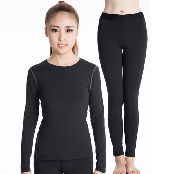 

winter thermal underwear women winter clothes quick-dry technology surface thermo underwear women long john femme roupa termica, Black;pink