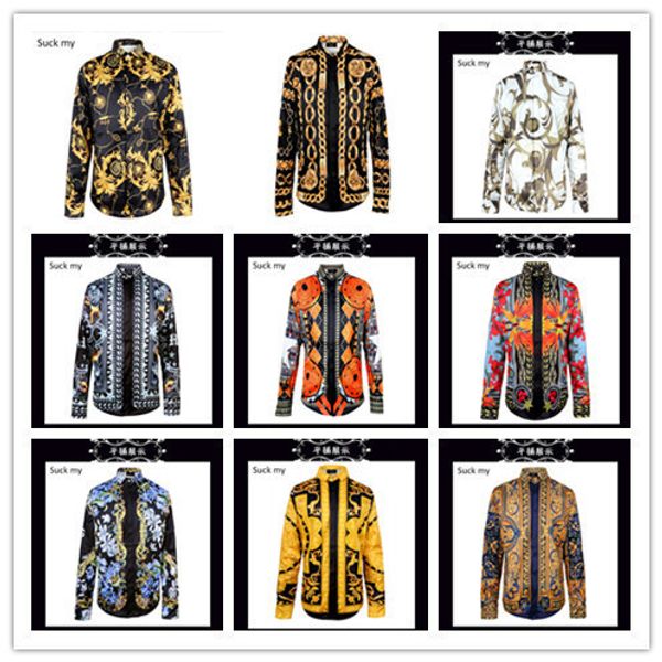 

mens designer external network tide men and women 3d digital long sleeve shirt high-end casual long shirt, White;black