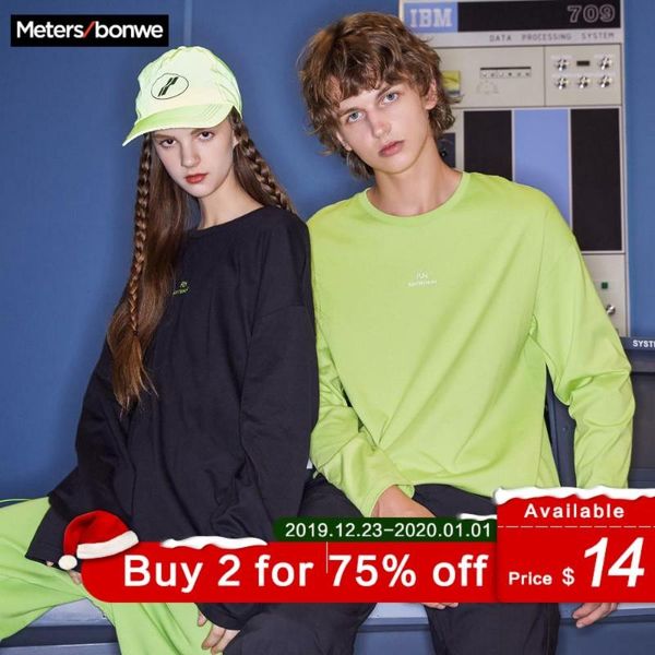 

metersbonwe 2020 new spring sweatshirt for couples loose letter printing drawstring pullover fashion men's skateboard sweatshirt, Black