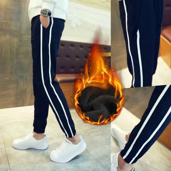 

warm pants casual trousers harem sports joggers thicken fleece lined ~4xl, Black