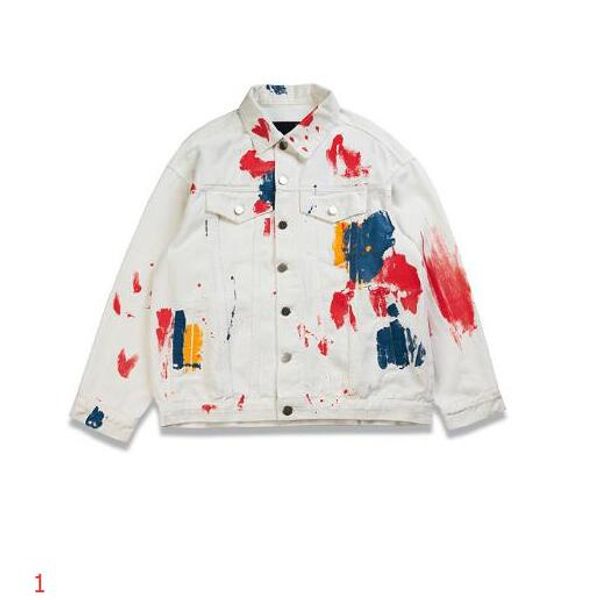 

mens splash paint long sleeve jackets street denim jacket luxury men streetwear brand jacket wear on both sides clothing 1, Black;brown