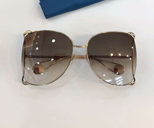 

women gold brown gradient sunglasses 0252 sonnenbrille gafas de so women sunglasses romantic new with box, White;black
