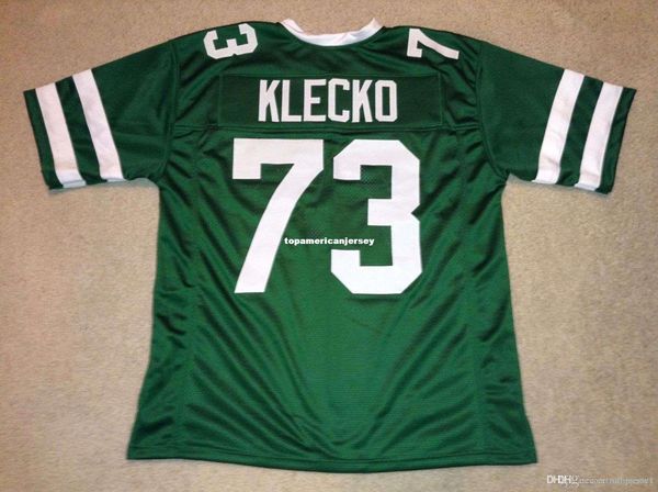 

retro custom sewn stitched #73 joe klecko green mitchell & ness jersey men's football jerseys rugby, Black;blue