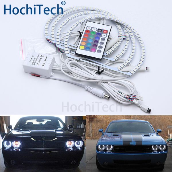 

for dodge challenger 2008 2009 2010 2011 2012 2013 2014 multi-color led angel eyes kit rgb halo rings daytime running light drl