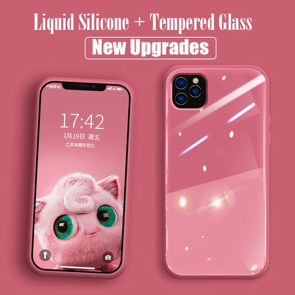 

new luxury designer glass case for iphone 11 pro max cases ultra thin transparent glass cover for iphone xs max xr x 7 8 6 plus soft edge