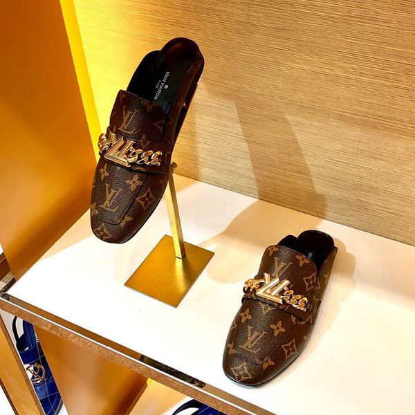 

luxury women sandals fashion printing leather half slipper superstar flat casual shoes women's slippers casual shoes size 35-40, Black