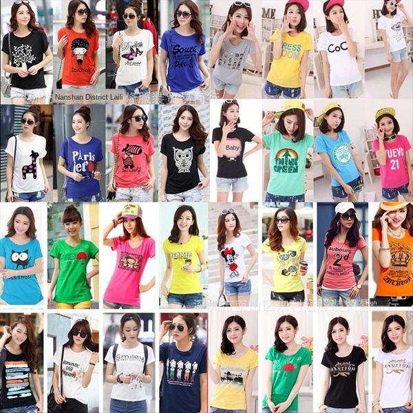 

women's short-sleeved summer half-sleeved printed all-match women's short-sleeved t-shirt summer half-sleeved printed t-shirt all, White