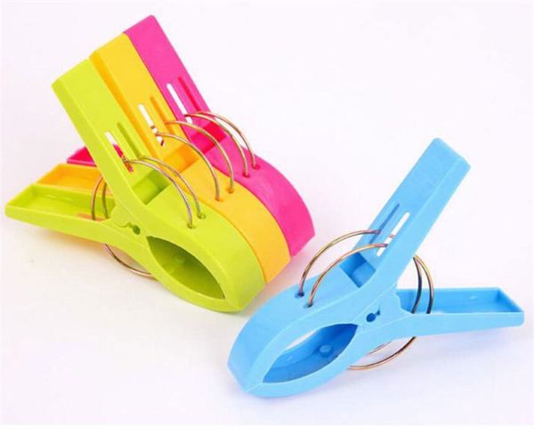 

11.5 cm large bright colour clothes clip plastic beach towel pegs clothespin clips to sunbed multicolor