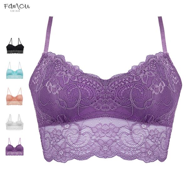 

Hot Sexy Lace Floral Bralette Bras Lingerie Seamless Wireless One Piece Push Up Bras Three Quarters For Women Tops Demi Girls Bra