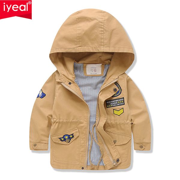 

iyeal spring autumn casual jackets for boys clothes children clothing 3-10y hooded outerwear baby windbreaker kids coats, Camo