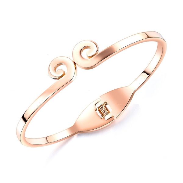 

new fashion women gold charm cuff bracelet stainless steel bangle gift designer jewelry diameter 5.8cm open bracelet bangle for women, White