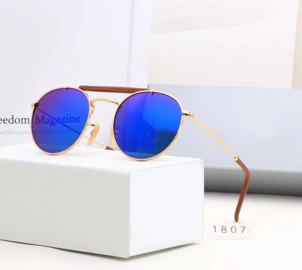 

1807 glass lens classic pilot sunglasses designer brand rays mens womens sun glasses eyewear ban gold metal with box, White;black
