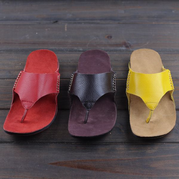 

women flip flops ladies flat sandals 2020 summer beach slides genuine leather sandales women outdoor slippers female footwear, Black