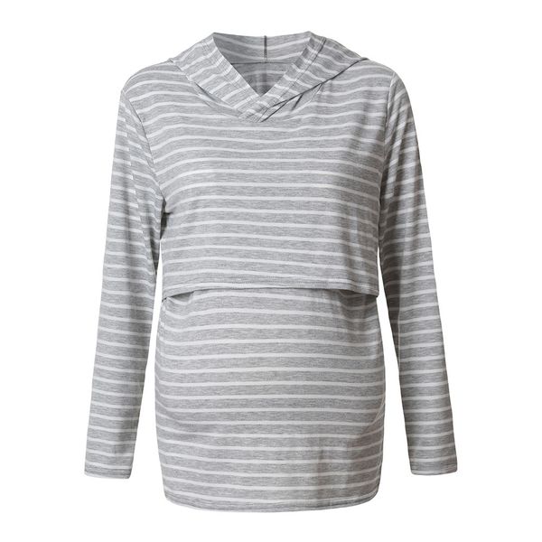 

women's nursing hoodie long sleeves striped breastfeeding hoodie sweatshirt pregnant sudadera mujer, White