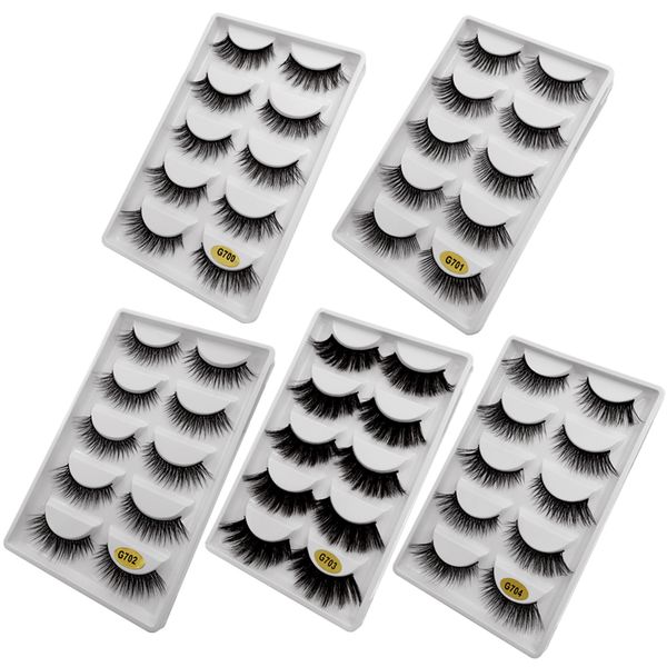 

5 pairs 3d eyelashes soft false eyelashes handmade wispy fluffy natural long faux eye lashes mink cilios maquiagem make up