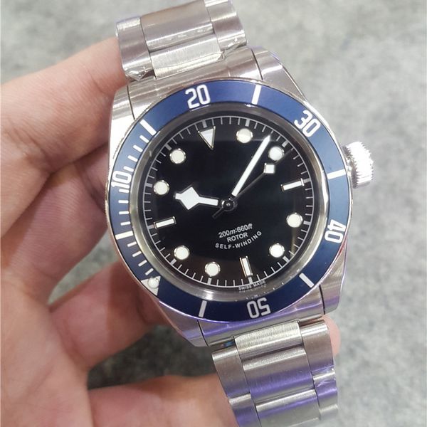 

swiss brand luxury mens watch heritage black bay automatic movement 79230b diver watches sapphire glass original clasp wristwatch, Slivery;brown