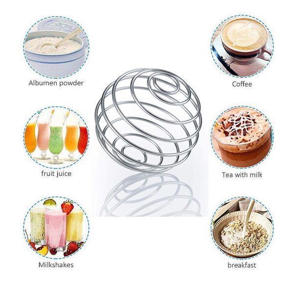

briday stainless steel whisk ball mixed shaker non-corrosive stir bar protein fitness drink bottle gadgets kitchen accessories
