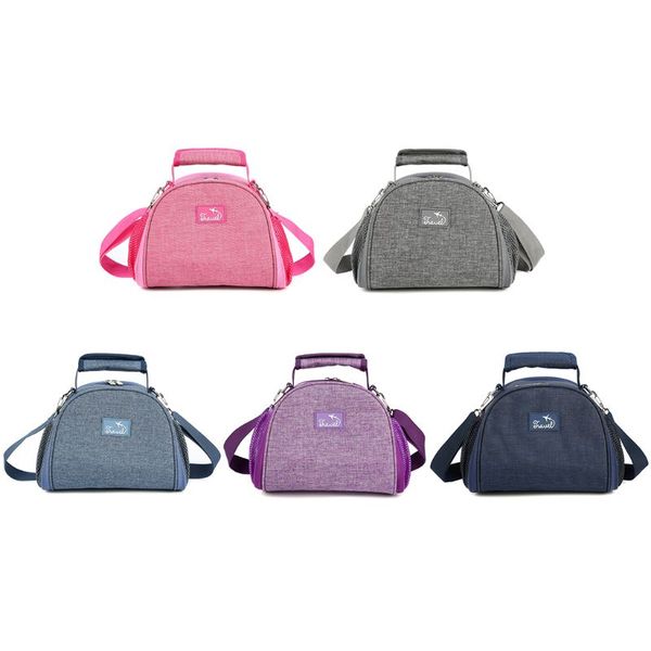

lunch bag aluminum foil insulation thermal mummy pack fresh keeping organizer handbag for school work picnic, Blue;pink