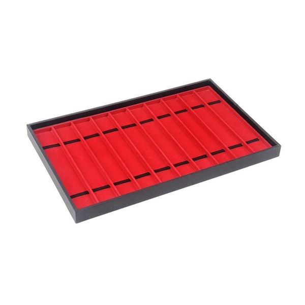 

10 slots/grids watch display tray jewelry showing shelf pu flicking wrists holder box necklace bracelet organizer, Black;blue